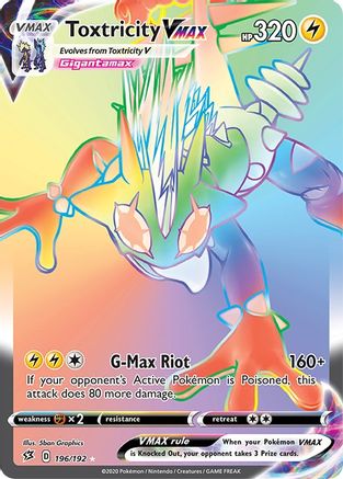 Toxtricity VMAX (Secret) 196/192 - SWSH02 Rebel Clash Holofoil - for just $4.50! 
