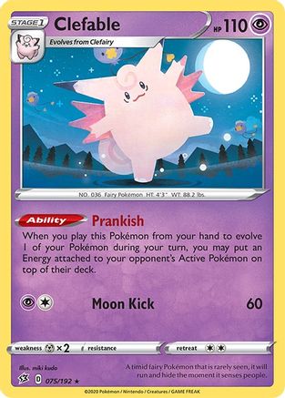 Clefable 075/192 - SWSH02 Rebel Clash Holofoil - for just $0.32! 