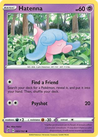 Hatenna 083/192 - SWSH02 Rebel Clash Reverse Holofoil - for just $0.05! 