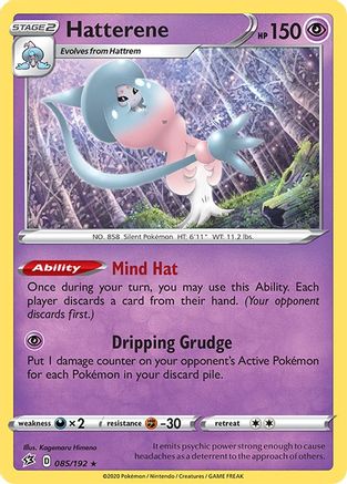 Hatterene 085/192 - SWSH02 Rebel Clash Holofoil - for just $0.30! 