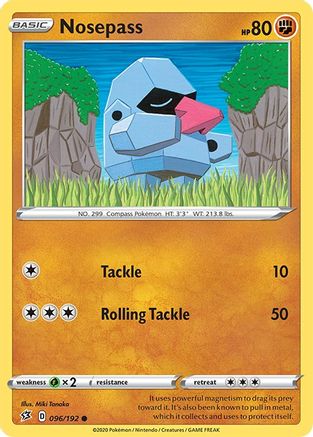 Nosepass 096/192 - SWSH02 Rebel Clash Reverse Holofoil - for just $0.13! 