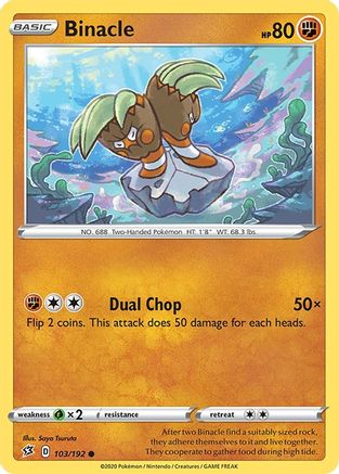 Binacle 103/192 - SWSH02 Rebel Clash Reverse Holofoil - for just $0.13! 