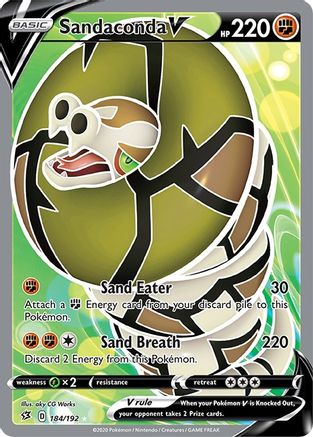 Sandaconda V (Full Art) 184/192 - SWSH02 Rebel Clash Holofoil - for just $0.68! 