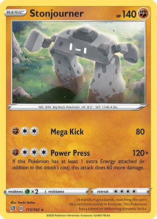 Stonjourner 111/192 - SWSH02 Rebel Clash Reverse Holofoil - for just $0.20! 