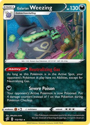 Galarian Weezing 113/192 - SWSH02 Rebel Clash Holofoil - for just $0.23! 