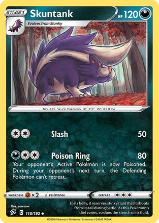 Skuntank 115/192 - SWSH02 Rebel Clash Reverse Holofoil - for just $0.20! 