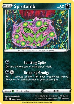 Spiritomb 116/192 - SWSH02 Rebel Clash Reverse Holofoil - for just $0.53! 