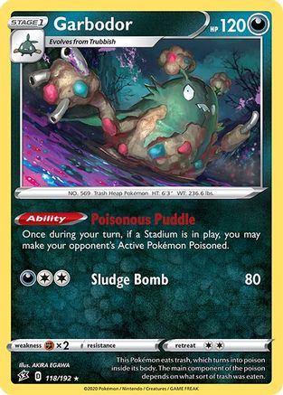 Garbodor 118/192 - SWSH02 Rebel Clash - for just $0.15! 