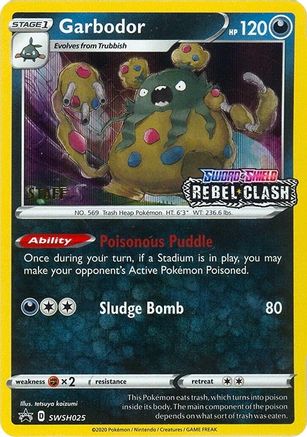 Garbodor (Prerelease) [Staff] SWSH025 - SWSH Sword & Shield Promo Cards Holofoil - for just $15.75! 