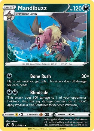 Mandibuzz 120/192 - SWSH02 Rebel Clash Reverse Holofoil - for just $0.23! 