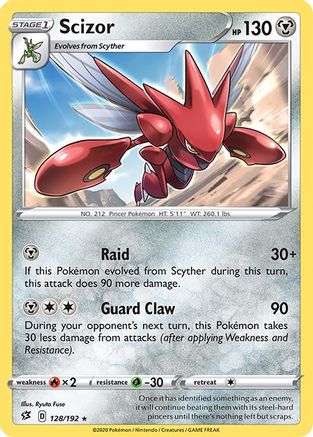 Scizor 128/192 - SWSH02 Rebel Clash Reverse Holofoil - for just $0.25! 