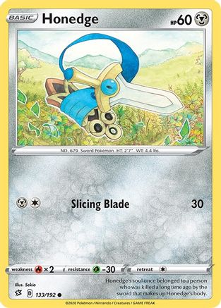 Honedge 133/192 - SWSH02 Rebel Clash Reverse Holofoil - for just $0.13! 