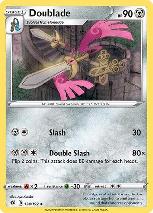 Doublade 134/192 - SWSH02 Rebel Clash Reverse Holofoil - for just $0.15! 