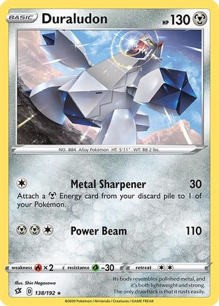 Duraludon 138/192 - SWSH02 Rebel Clash Reverse Holofoil - for just $0.38! 