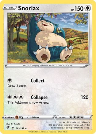 Snorlax 141/192 - SWSH02 Rebel Clash - for just $0.40! 