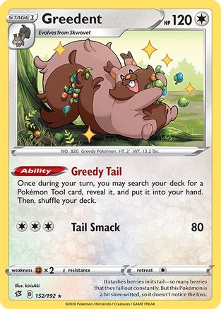 Greedent 152/192 - SWSH02 Rebel Clash Reverse Holofoil - for just $0.20! 