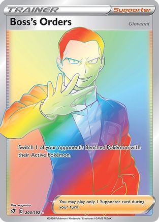 Boss's Orders (Secret) 200/192 - SWSH02 Rebel Clash Holofoil - for just $19.99! 