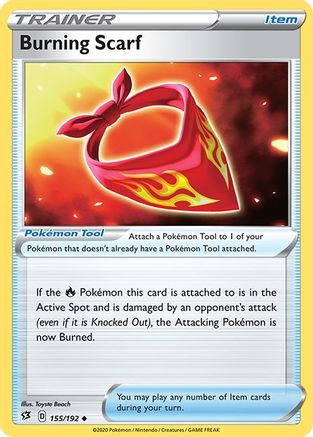 Burning Scarf 155/192 - SWSH02 Rebel Clash Reverse Holofoil - for just $0.13! 