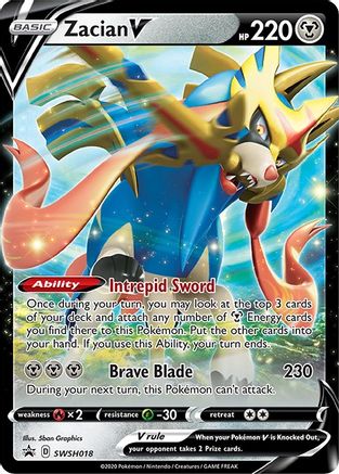 Zacian V SWSH018/307 - SWSH Sword & Shield Promo Cards Holofoil - for just $0.24! 