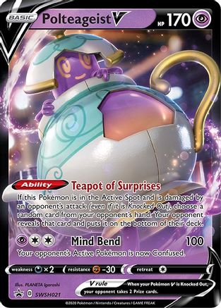 Polteageist V SWSH021/307 - SWSH Sword & Shield Promo Cards Holofoil - for just $0.81! 