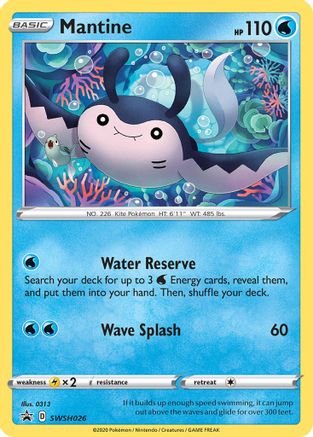 Mantine SWSH026/307 - SWSH Sword & Shield Promo Cards Holofoil - for just $0.45! 