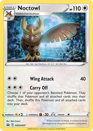 Noctowl SWSH027/307 - SWSH Sword & Shield Promo Cards Holofoil - for just $0.50! 