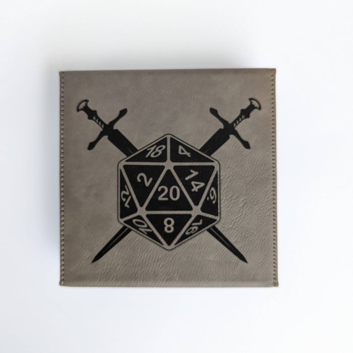 D20 Swords - Vegan Leather Dice Box - for just $34.99! 