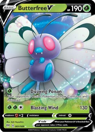 Butterfree V 001/189 - SWSH03 Darkness Ablaze Holofoil - for just $0.62! 