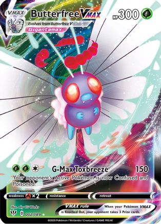 Butterfree VMAX 002/189 - SWSH03 Darkness Ablaze Holofoil - for just $2.25! 