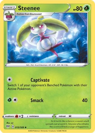 Steenee 015/189 - SWSH03 Darkness Ablaze Reverse Holofoil - for just $0.06! 