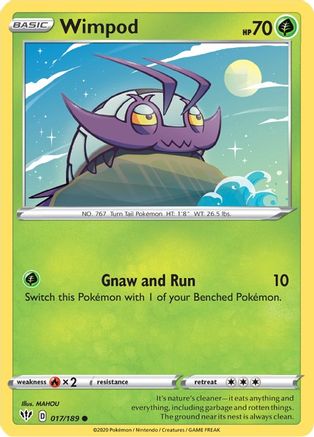 Wimpod 017/189 - SWSH03 Darkness Ablaze Reverse Holofoil - for just $0.08! 