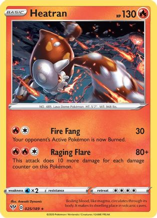 Heatran 025/189 - SWSH03 Darkness Ablaze Holofoil - for just $0.12! 