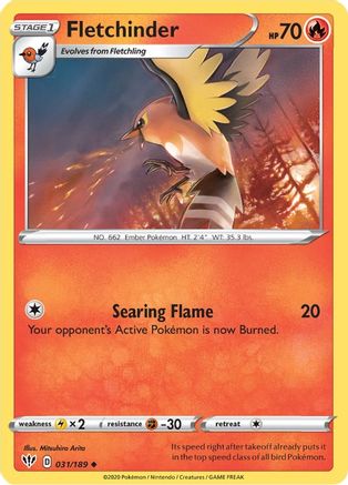 Fletchinder 031/189 - SWSH03 Darkness Ablaze - for just $0.03! 