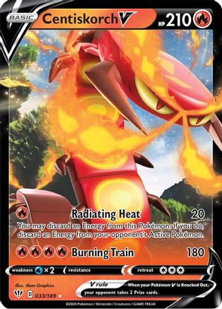 Centiskorch V 033/189 - SWSH03 Darkness Ablaze Holofoil - for just $0.33! 