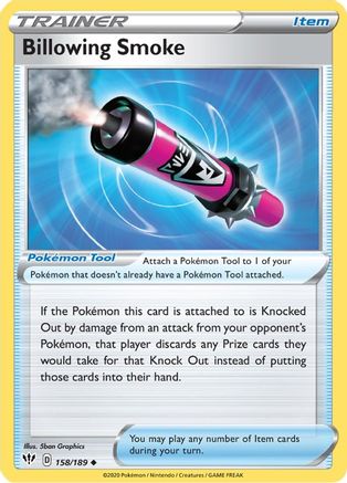 Billowing Smoke 158/189 - SWSH03 Darkness Ablaze Reverse Holofoil - for just $0.10! 