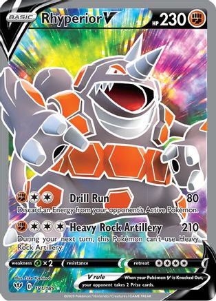 Rhyperior V (Full Art) 181/189 - SWSH03 Darkness Ablaze Holofoil - for just $1.32! 