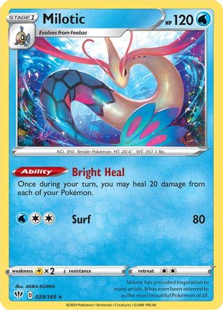 Milotic 039/189 - SWSH03 Darkness Ablaze Holofoil - for just $0.21! 