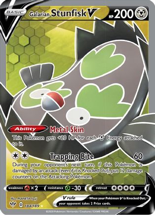Galarian Stunfisk V (Full Art) 184/189 - SWSH03 Darkness Ablaze Holofoil - for just $0.35! 