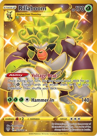 Rillaboom (Secret) 197/189 - SWSH03 Darkness Ablaze Holofoil - for just $3.12! 