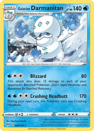 Galarian Darmanitan 044/189 - SWSH03 Darkness Ablaze Reverse Holofoil - for just $0.18! 