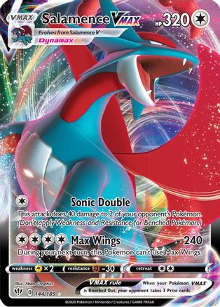 Salamence VMAX 144/189 - SWSH03 Darkness Ablaze Holofoil - for just $1.88! 