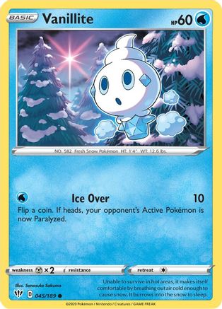 Vanillite 045/189 - SWSH03 Darkness Ablaze Reverse Holofoil - for just $0.13! 