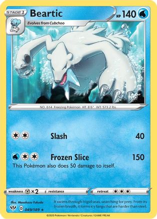 Beartic 049/189 - SWSH03 Darkness Ablaze - for just $0.08! 