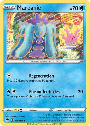 Mareanie 051/189 - SWSH03 Darkness Ablaze Reverse Holofoil - for just $0.20! 