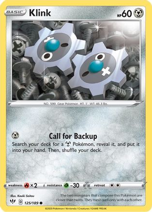 Klink 125/189 - SWSH03 Darkness Ablaze Reverse Holofoil - for just $0.10! 