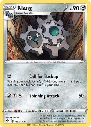Klang 126/189 - SWSH03 Darkness Ablaze Reverse Holofoil - for just $0.08! 