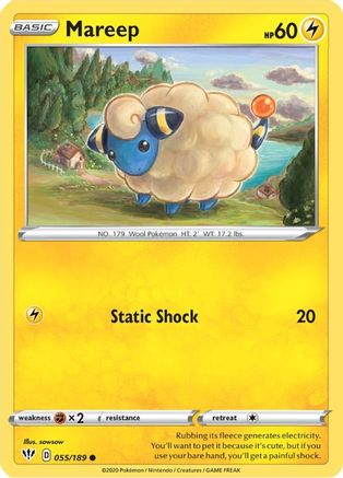 Mareep 055/189 - SWSH03 Darkness Ablaze Reverse Holofoil - for just $0.13! 