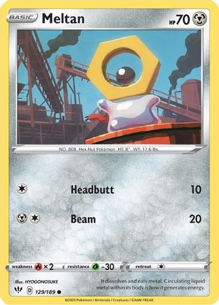 Meltan 129/189 - SWSH03 Darkness Ablaze Reverse Holofoil - for just $0.10! 