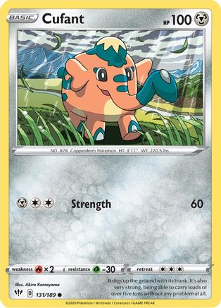 Cufant 131/189 - SWSH03 Darkness Ablaze Reverse Holofoil - for just $0.08! 
