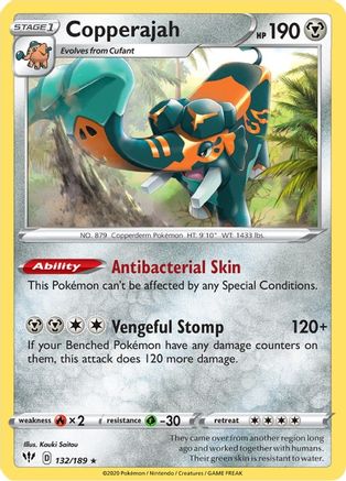 Copperajah 132/189 - SWSH03 Darkness Ablaze Reverse Holofoil - for just $0.23! 